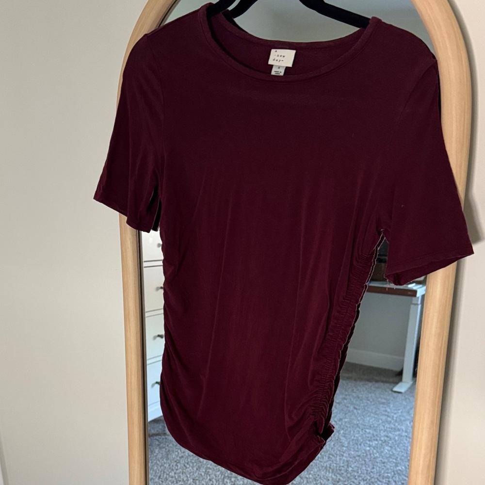 a new day Short Sleeve Tee in Deep Burgundy
